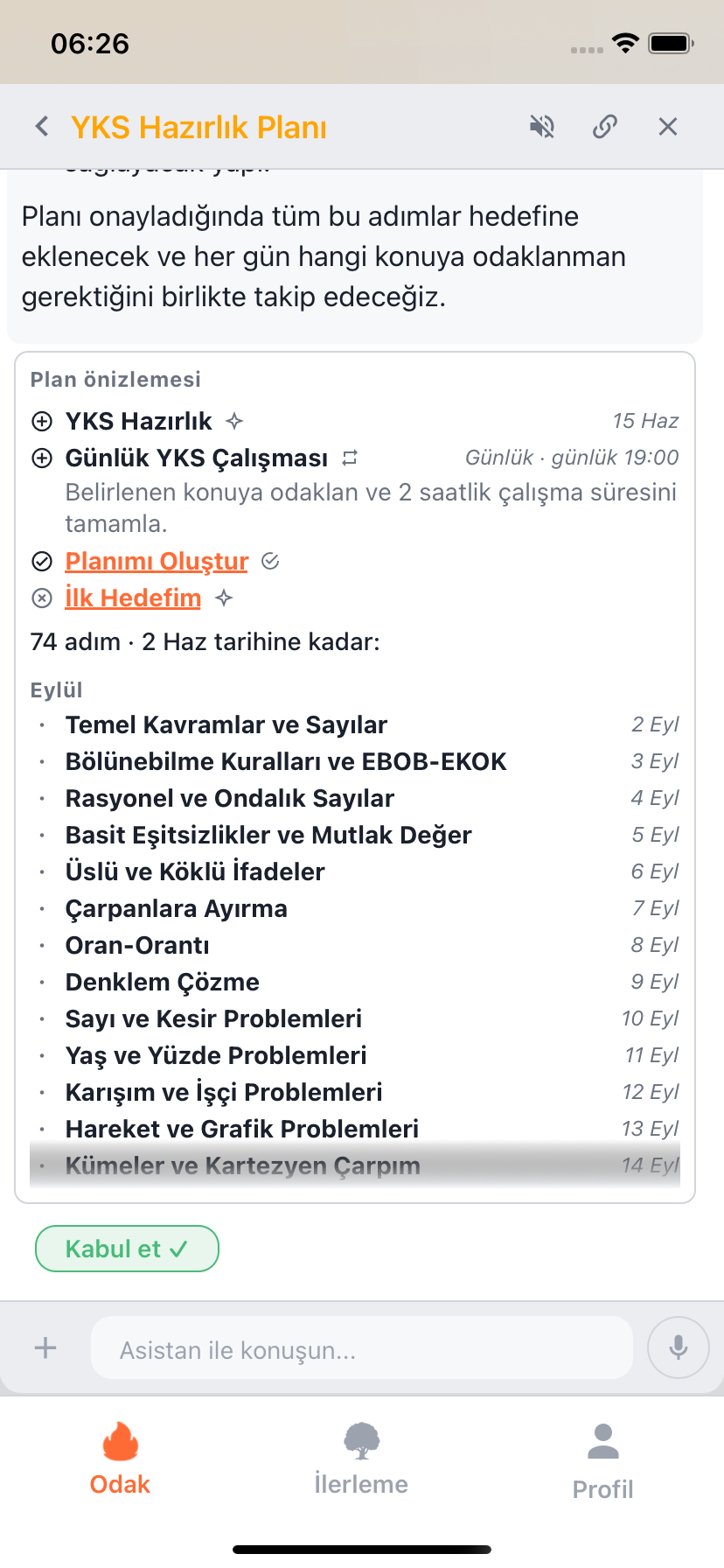 Sıralı konular, çalışma alışkanlığı ve hatırlatıcılarla Willforge plan önizlemesi